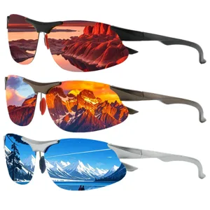 Men's Polarized Aluminum Magnesium Sunglasses UV400 Sport Driving Fishing Square Frame Sun Glasses For Outdoor Fishing