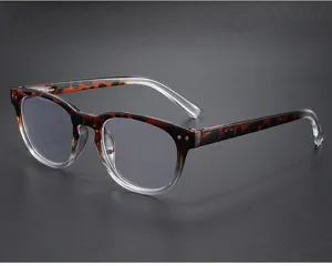 European and American spring hinge reading glasses with chic leopard print and rivet design.