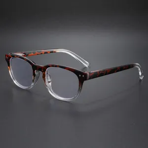 Tortoise shell blue light blocking reading glasses for women with spring hinges and metal rivets.