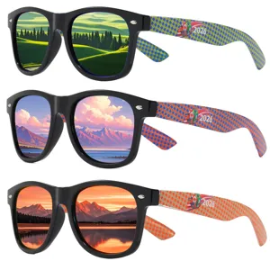Lunettes de Soleil Polarisées Unisexe Protection UV400 Extérieur Conduite Pêche Sport Noires Monture Avec Branches à Motifs