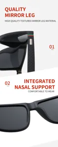 Polarized large frame sunglasses featuring textured temple and comfortable integrated nose support.