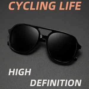 Retro polarized pilot sunglasses for men and women, premium double bridge fashion eyewear.