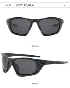Camo polarized sports sunglasses for outdoor cycling, square frame men and women shades.