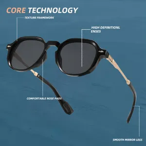 Retro vintage metal leg sunglasses for men and women fashion black sunglasses new