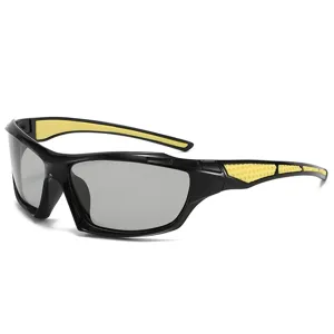 Lunettes de soleil polarisees sport en plein air pour cyclisme peche, cadre noir.