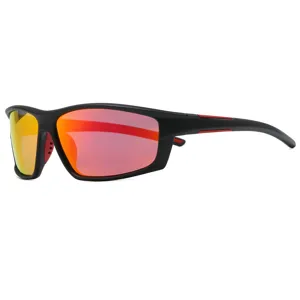 Professional outdoor sports cycling sunglasses with polarized colorful lenses and black frame.
