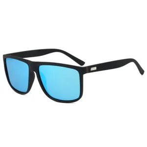 Polarized large frame sunglasses with blue lenses for outdoor sports and driving uv protection
