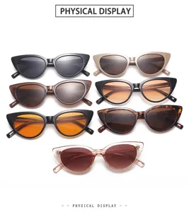 Lunettes de soleil cat eye triangle retro femme, petite monture mode protection.