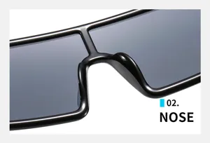 Detailed view of fashionable sun glasses nose bridge design, UV protection trendy eyewear.