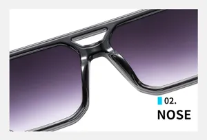 Cyberpunk square sunglasses detail closeup stylish gradient lenses unisex futuristic eyewear