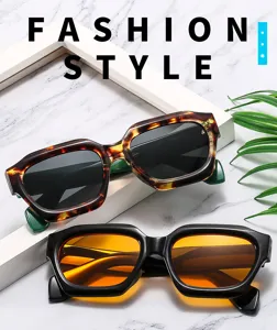 Polygon irregular small frame sunglasses, fashion trend street style sun glasses for daily wear.