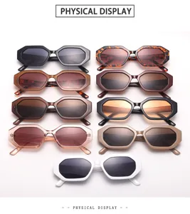Nouvelles lunettes de soleil polygonales vintage pour femme et homme, tendance et légères.