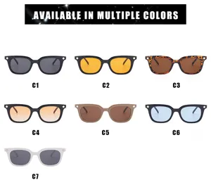 Square frame sunglasses for men and women, stylish vintage uv protection sun glasses multi-color