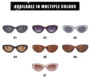 Stylish oval cat-eye sunglasses with multiple color options for women fashion street style.