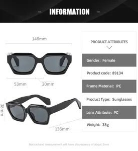 European and American new polygon irregular small frame sunglasses for women street snap fashion.