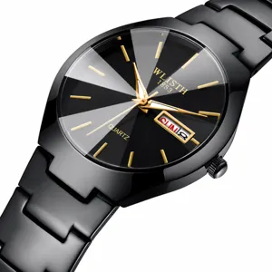 Orologio al Quarzo per Coppie Minimalista alla Moda in Acciaio Inossidabile Impermeabile Calendario Luminoso Uomo Donna Orologio da Polso
