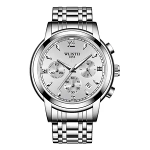 WLISTH Heren Quartz Horloge Roestvrij Stalen Band Zakelijk Casual Waterdicht Lichtgevend Kalender Polshorloge
