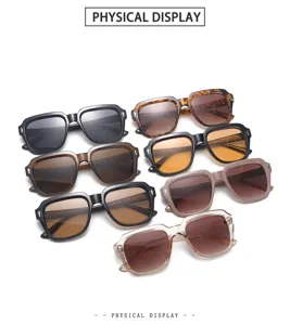 Stylish square large-frame sunglasses for men and women, trendy sunshade eyewear in multiple colors.