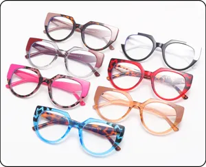 Women colorblock large TR blue light glasses, trendy rectangular tortoiseshell optical frame.