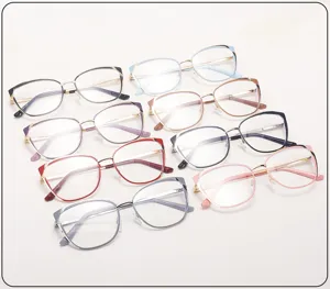 Cross-border new metal frame anti-blue light glasses women fashion cat-eye spectacle frames