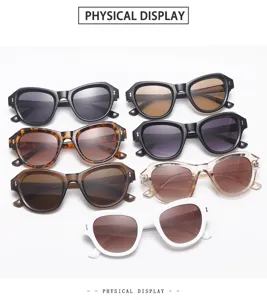 Fashion irregular cat-eye sunglasses for women with stylish metal rivet details UV400