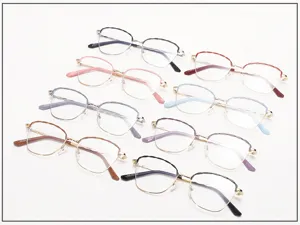 Women metal twist frame anti blue light glasses chic cat eye fashion optical frame