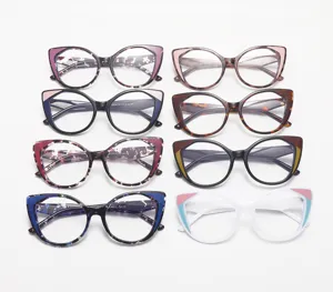TR90 anti-blue light glasses women fashion cat-eye large frame clear optical spectacles new