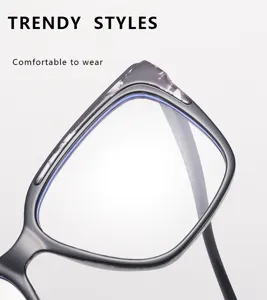 Trendy blue light blocking glasses for women, stylish square frame optical eyewear detail.