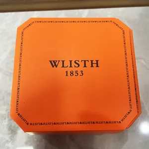 Scatola regalo ottagonale arancione WLISTH, elegante confezione per orologio da regalo.
