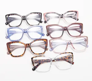 Modische TR-Fassungs-Blaulichtschutz-Brille für Damen, quadratische optische Brillen, schicker Stil.