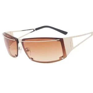 Y2K Hollow Metal Sunglasses Women Men Fashion Hip Hop Streetwear Chic Sun Glasses