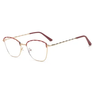 Women's metal twist frame anti-blue light glasses cat eye fashion eyewear optical frame
