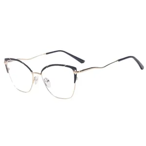 Women fashion anti-blue light metal eyeglasses frame cat eye optical glasses main view