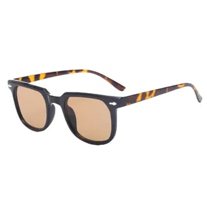 Vintage square sunglasses for men and women with classic keyhole bridge and tortoiseshell temples.
