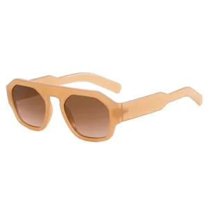 Oversized flat top sunglasses for women and men, stylish chunky frame retro sun eyewear.