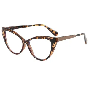 Donna Moda Anti Luce Blu Occhiali Occhio di Gatto Tendenza Colore a Contrasto Montatura Ottica per Ufficio Quotidiano