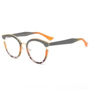 Fashion anti-blue light glasses with gradient TR90 and metal frame for women daily wear