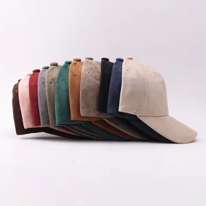 Casquette de baseball en faux daim unie hiver automne chaude visière incurvée couleurs multiples