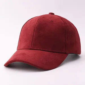 Casquette de baseball en faux daim uni visiere courbee chaude automne hiver chapeau mode