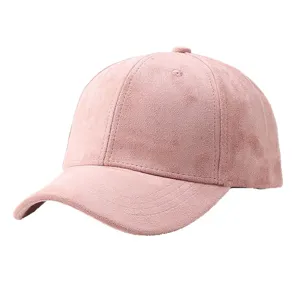 Casquette de baseball en daim rose pour femmes hommes, chapeau chaud uni pour l'automne hiver.