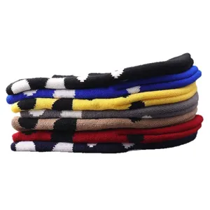 Colorful knitted beanie hat winter warm graffiti jacquard skull cap stylish headwear