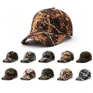 Outdoor Camouflage Baseballkappe Unisex Gebogene Krempe Sonnenschutz Polyester Digitaldruck Personalisierte Sportmütze