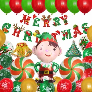 Weihnachten Ballon Set festliche Party Dekoration Elf Baum Folienballons Banner