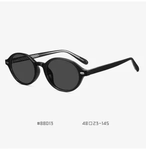 Retro oval TR90 polarized sunglasses for men and women vintage eyewear detailed view.