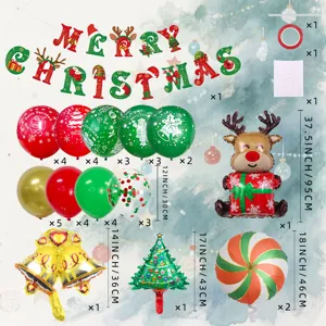 Weihnachten Ballon Set mit Santa Rentier Folienballons für festliche Party Deko.