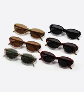 Korean vintage small cat-eye polarized sunglasses, stylish trendy eyewear for men and women.