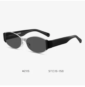 Stylish vintage cat-eye sunglasses with metal and black frames for women, UV protection.