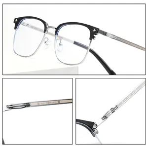 TR90 Browline Halbrand Brillengestell Blaulichtfilter Brille Für Damen Und Herren Retro Mode Optische Brille