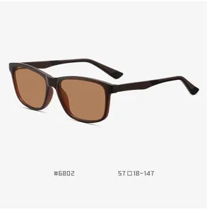 Herren quadratische polarisierte Sonnenbrille leichte TR-Fassung UV-Schutz Brille