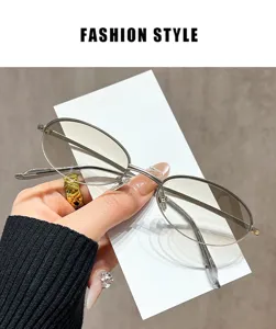 2026 New European Oval Metal Small Frame Sunglasses Unisex Fashion UV400 Streetwear